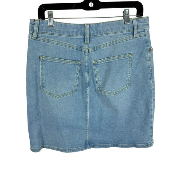 Boden Denim Cotton Light Wash Button Fly Straight Above Knee Jean Skirt Size 6 - Picture 2 of 7